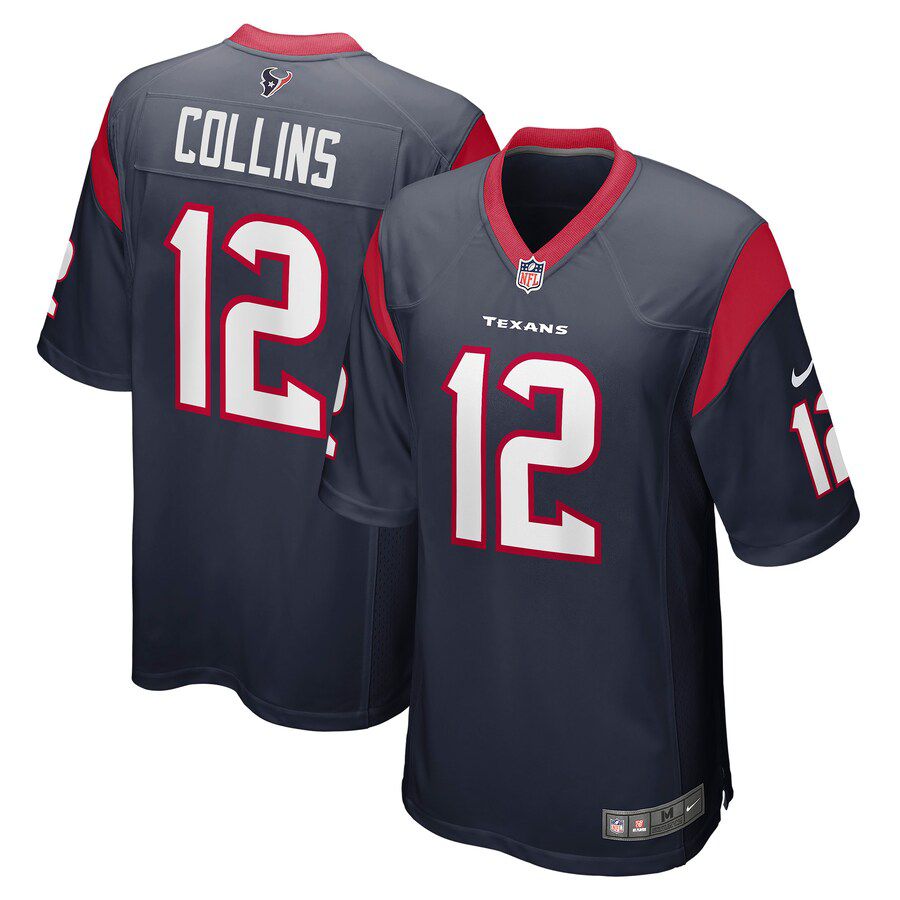 Men Houston Texans 12 Nico Collins Nike Navy Game NFL Jersey